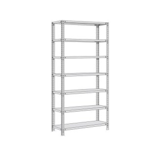 RUDI-Schraubregal 350 - Grundregal HxBxT 3000x870x600 mm verzinkt Winkelprofil