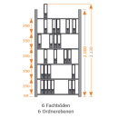 2m Ordnerregal für Standard-Ordner Höhe 2m |...