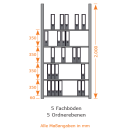 6m Ordnerregal für Standard-Ordner Höhe 2m |...