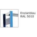 5,0m BERT-Standardregal 2,5m hoch /  50cm tief mit  6 Ebenen 250kg Fachlast Enzianblau